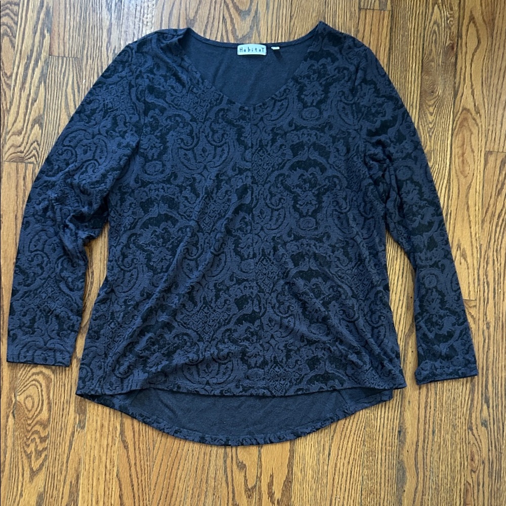Habitat Black Textured Long Sleeve Top